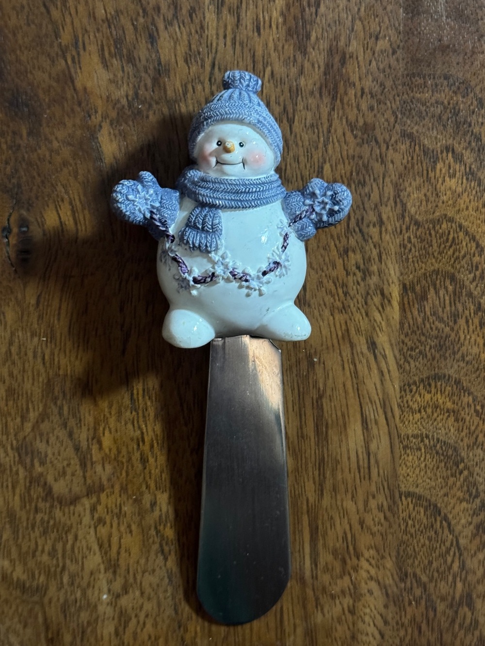 Vintage Snowman Winter Holiday Cheese Spreader Stainless Steel #1